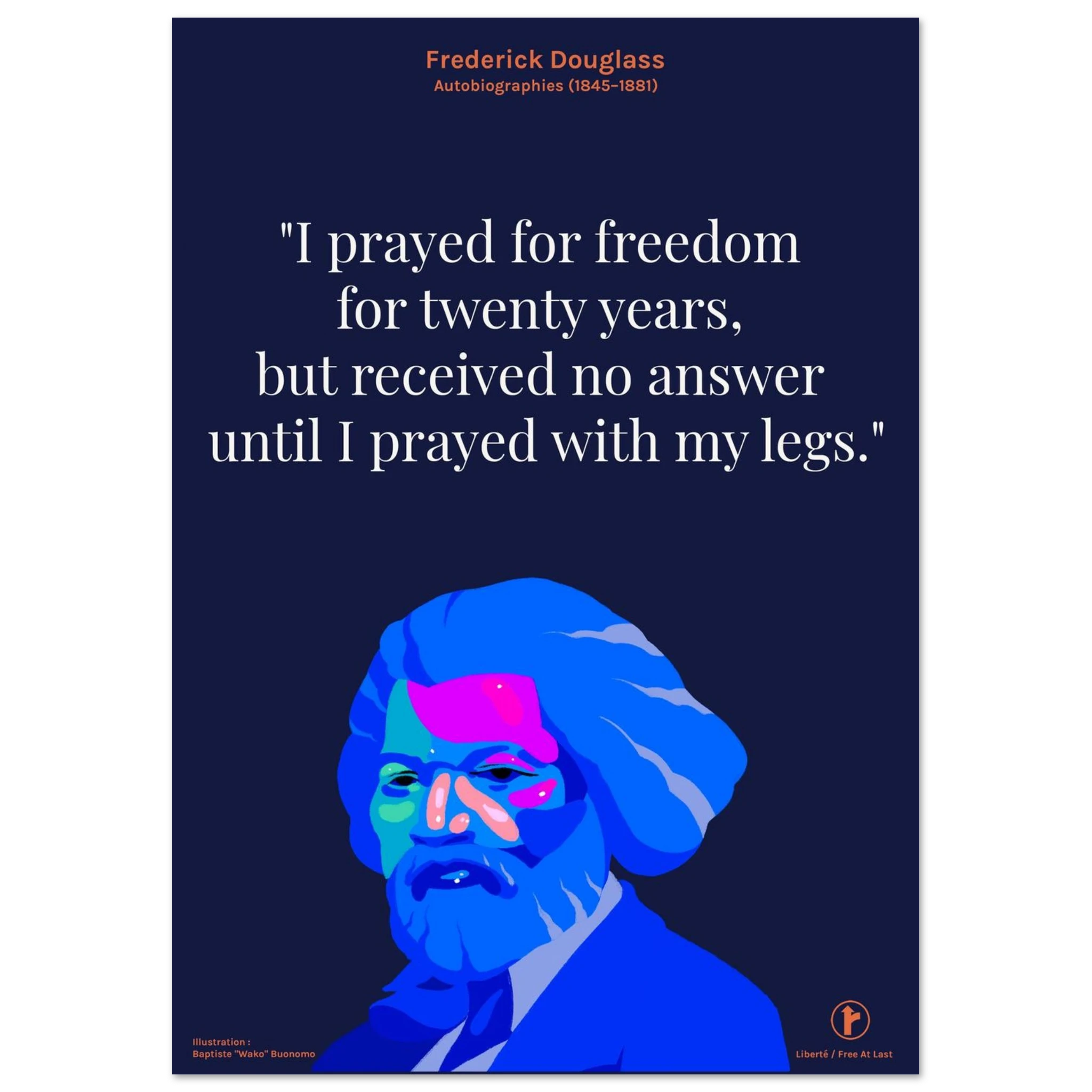 Affiche murale Routes de Frederick Douglass en version bleu marine