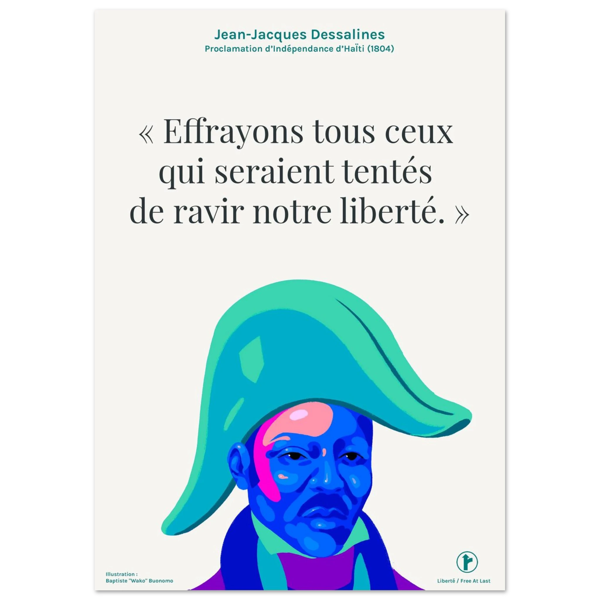 Affiche murale Routes de Jean-Jacques Dessalines en version crème
