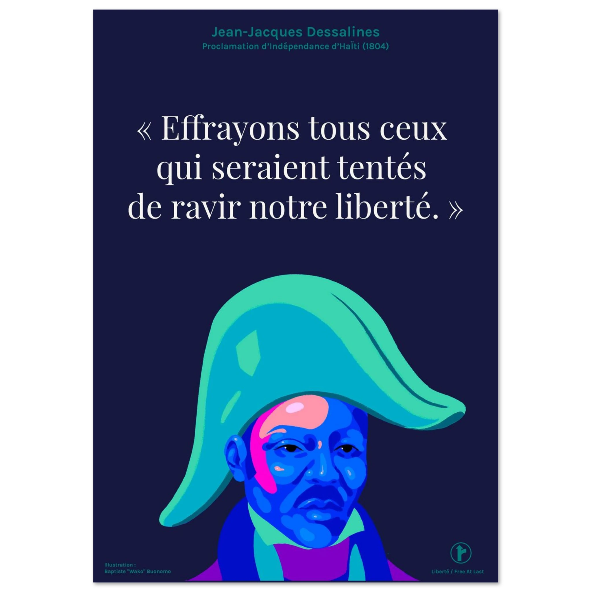 Affiche murale Routes de Jean-Jacques Dessalines en version bleu marine