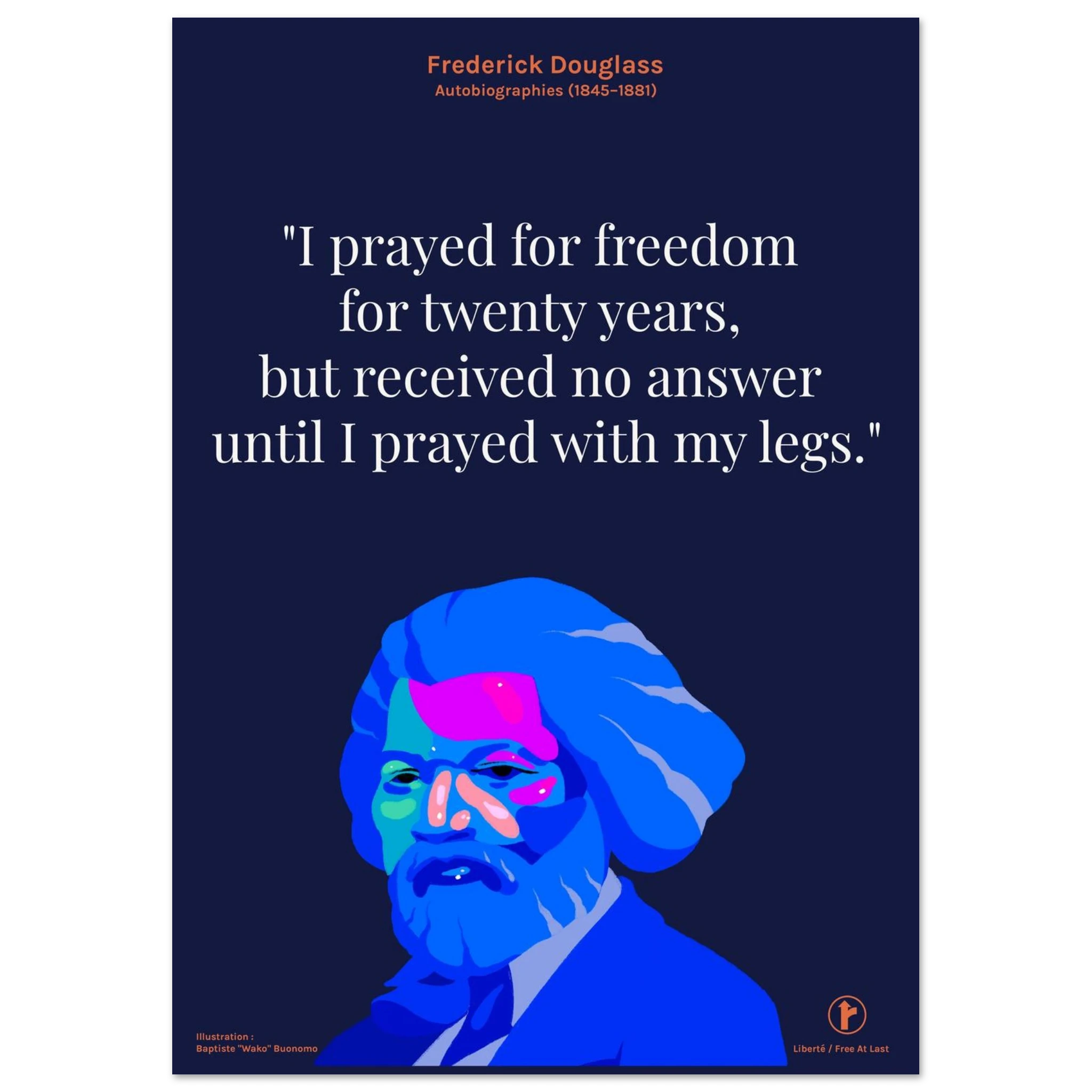 Affiche murale Routes de Frederick Douglass en version bleu marine