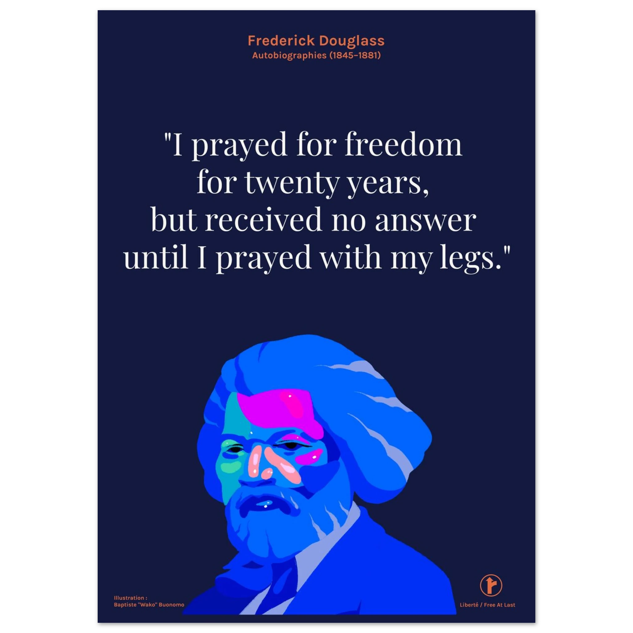 Affiche murale Routes de Frederick Douglass en version bleu marine