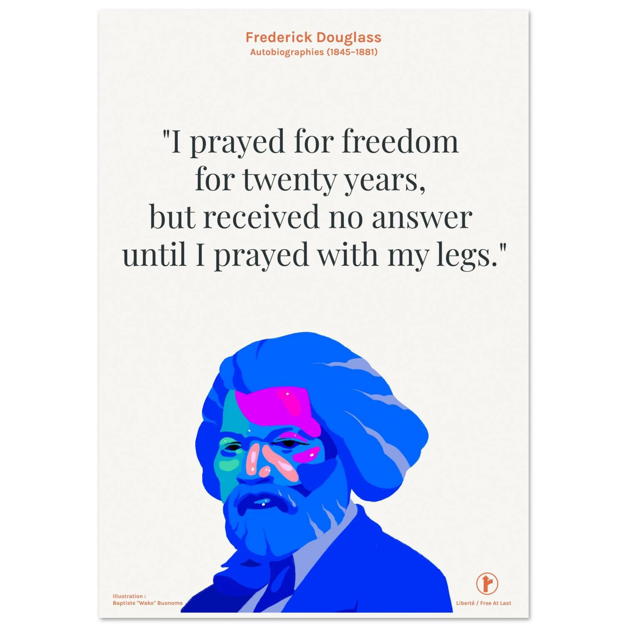 Affiche murale Routes de Frederick Douglass en version crème