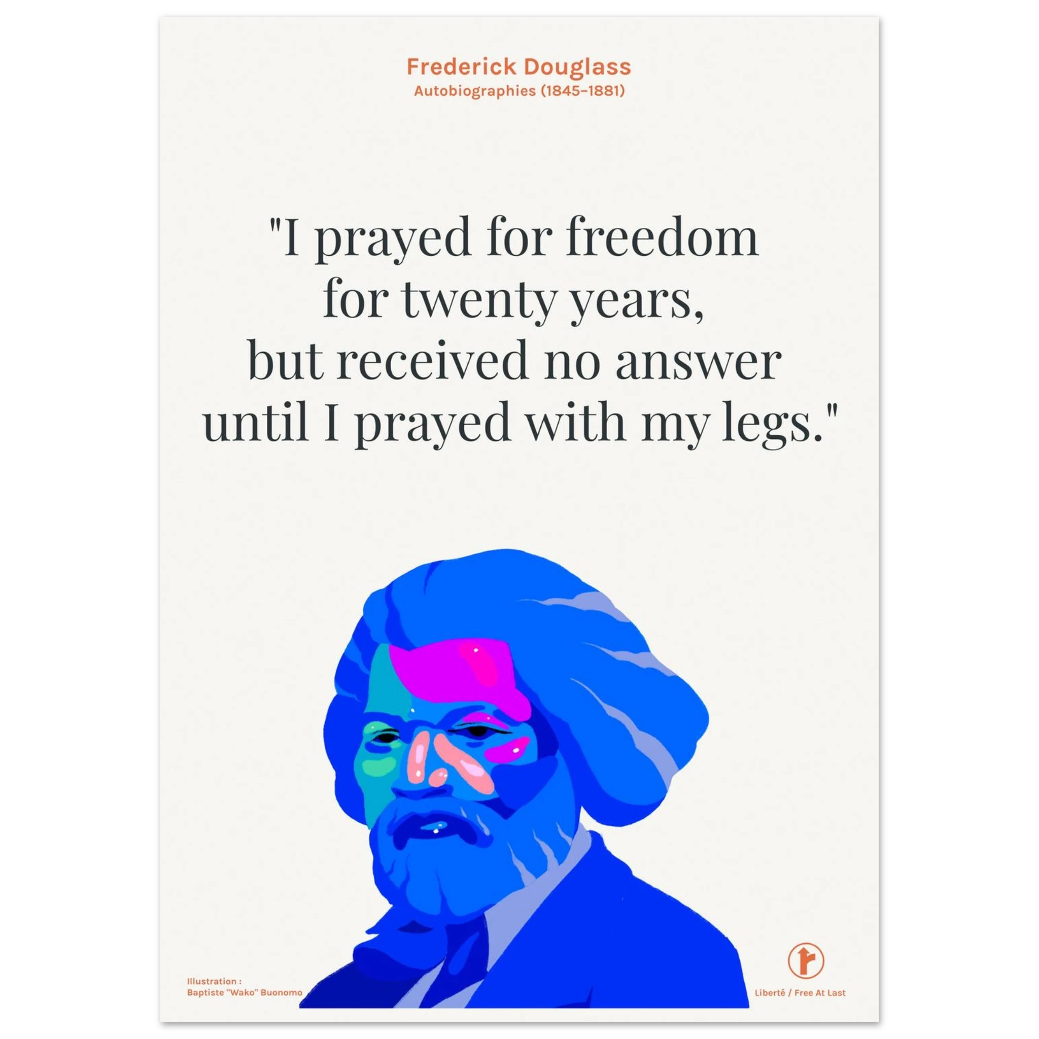 Affiche murale Routes de Frederick Douglass en version crème