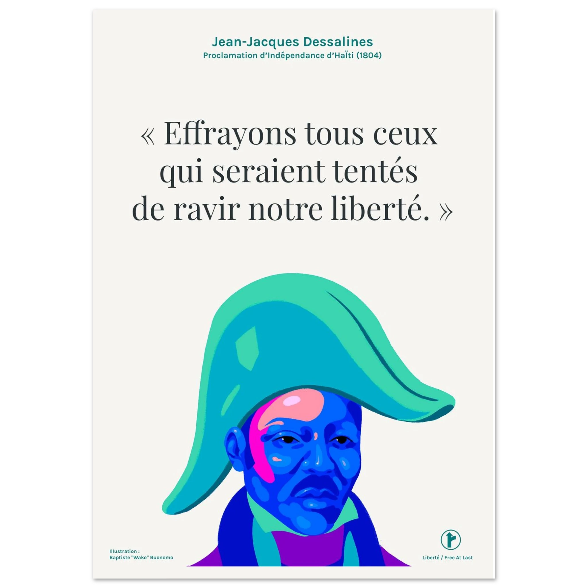 Affiche murale Routes de Jean-Jacques Dessalines en version crème
