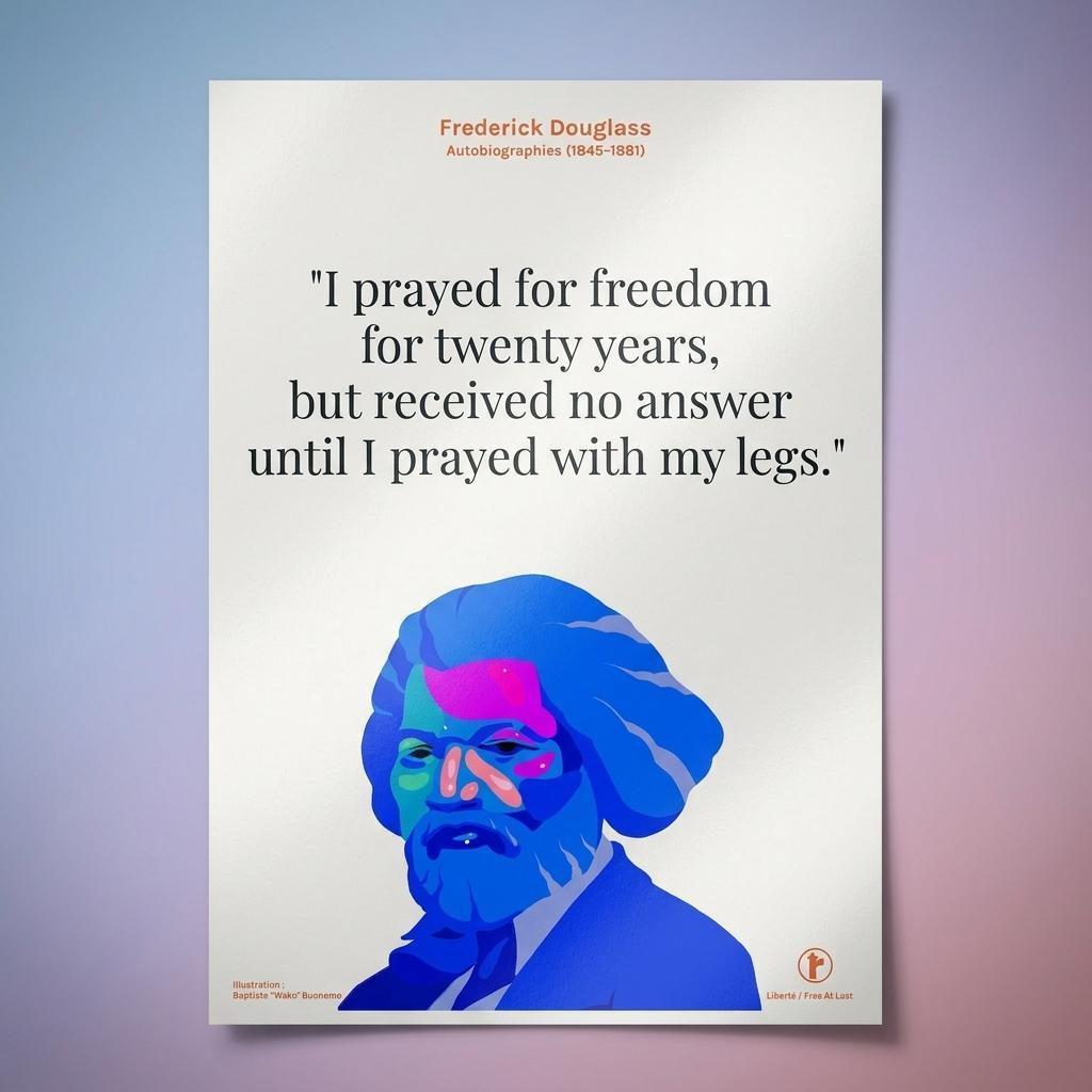 Affiche murale Frederick Douglass sur un fond dégradé de couleurs